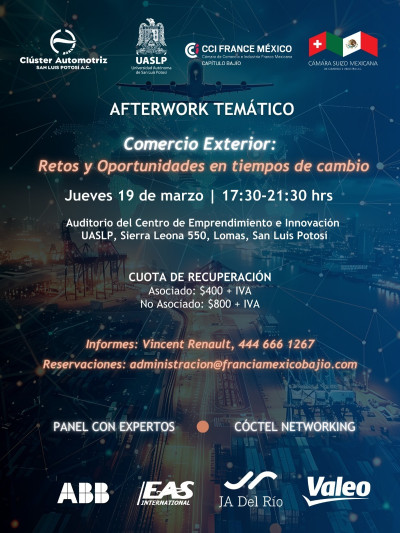 Afterwork Comercio Exterior: Retos y Oportunidades en tiempos de cambio