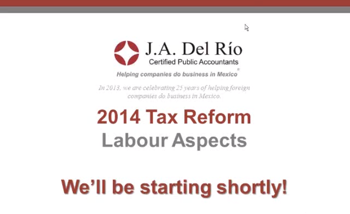 Webcast Labor Aspects 2014 Tax Reforms